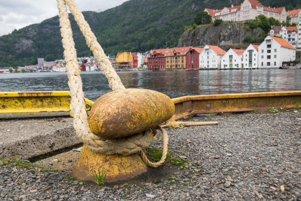 farbenfrohe Kaihäuser am Hafen von Bergen in Norwegen
