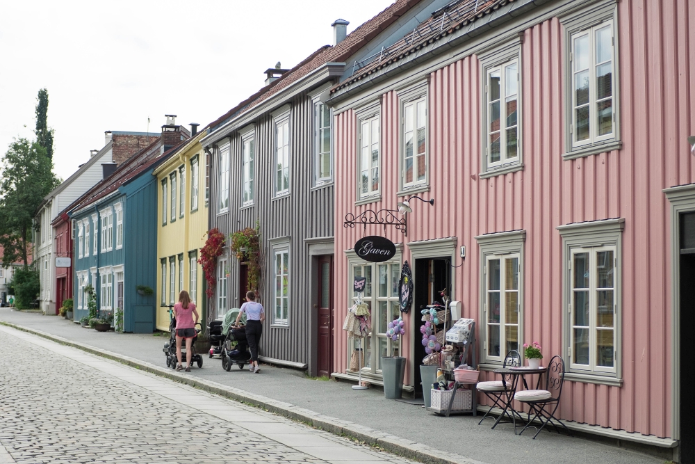 Bakklandet in Trondheim - Trøndelag in Norwegen