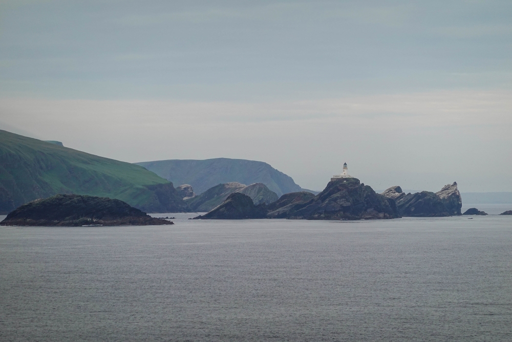 Blick von der Norröna auf die Shetland-Inseln (Großbritannien)