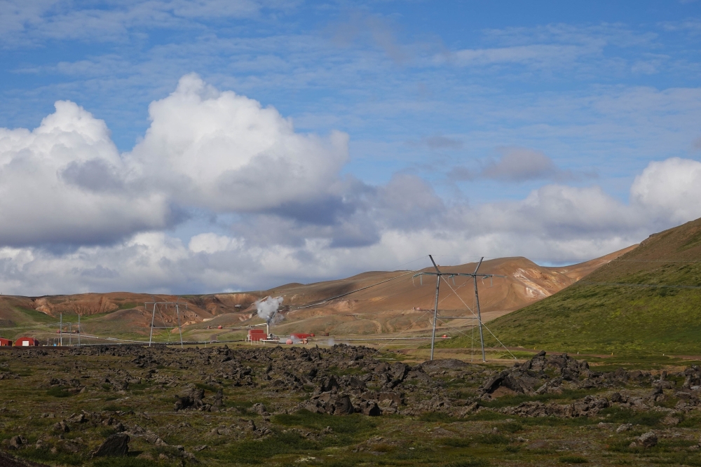 Geothermalkraftwerk Kröflustöð an der Krafla direkt am Lavafeld (Nordostisland)
