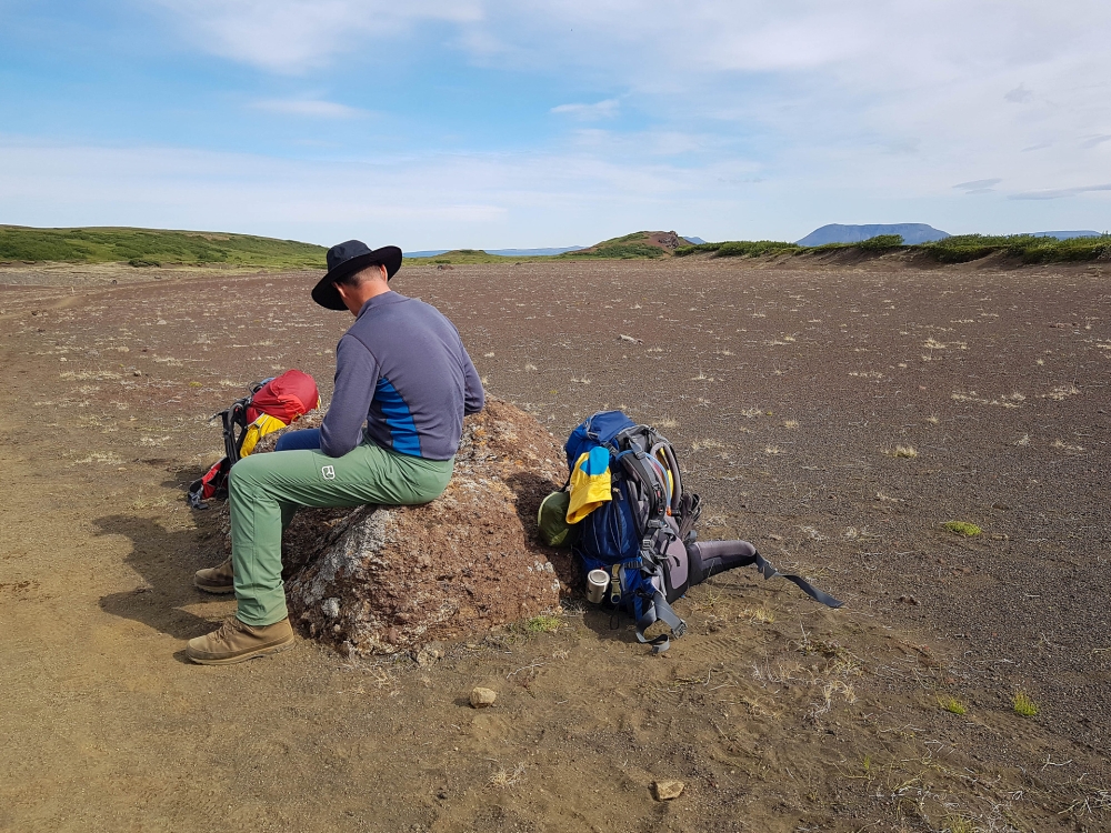 Wüstenfeeling auf dem Weg nach Ásbyrgi - auf unserer Trekkingtour entlang der Jökulsárgljúfur (Nordisland)