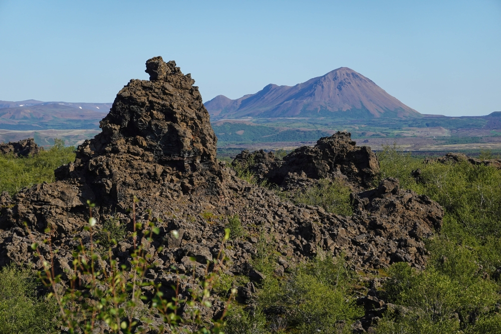 Blick von den Dimmuborgir am Mývatn Richtung Norden (Nordisland)