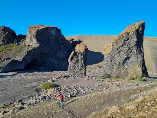 Karl og Kerling - auf unserer Trekkingtour entlang der Jökulsárgljúfur (Nordisland)