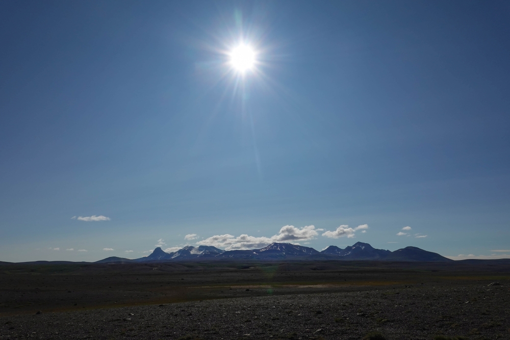 Die "Trollweibsberge" - Blick vom Kjalvegur (35) auf die Kerlingarfjöll (Westliches Hochland von Island)