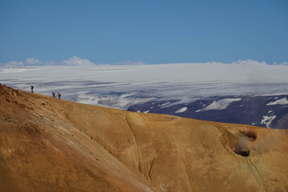 Blick vom Hveradalir zum Hofsjökull - Kerlingarfjöll (Westliches Hochland von Island)