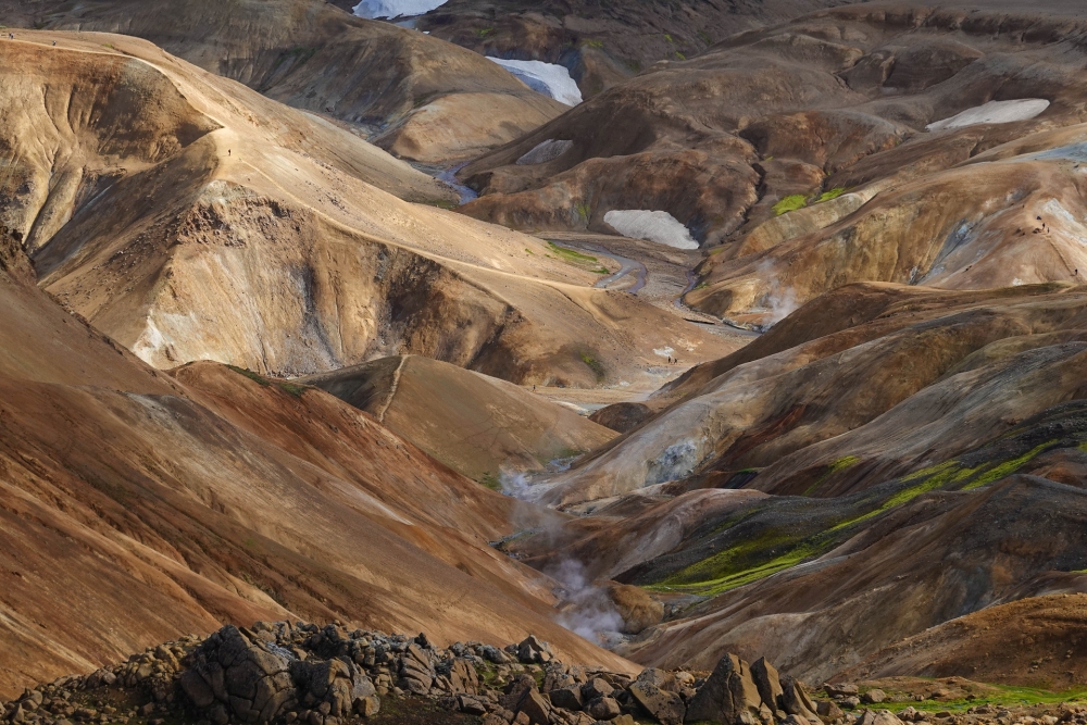 Blick von oben in das Hveradalir - Kerlingarfjöll (Westliches Hochland von Island)