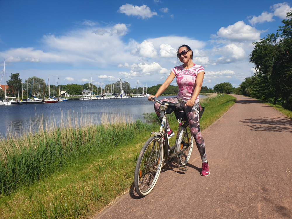mit dem Fahrrad von Wieck nach Greifswald